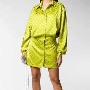 The Attico Gigi Satin Shirt Dress